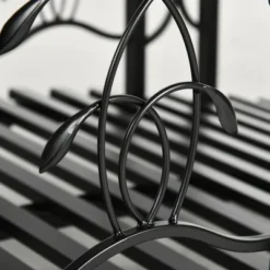 Outsunny 6' Metal Arch Backyard Garden Bridge With 660 Lbs. Weight Capacity, Safety Siderails, Vine Motifs For Backyard Creek, Stream, Pond, Black -Outsunny GUEST 04c96ba8 bf01 49ec bb12 23545e7766ef