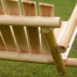 Outsunny 6.5' Outdoor Rustic Loveseat Solid Wood Natural Log Garden Swing -Outsunny GUEST 050f80e2 5c54 4e28 b99a 804add3591aa