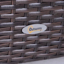 Outsunny 22'' Rattan Wicker Side Table With Steel Frame, Umbrella Insert Hole, Sand Bag For Outdoor, Patio, Garden, Backyard -Outsunny GUEST 056d292d 4952 4ab6 9412 7ddb0ac1608a