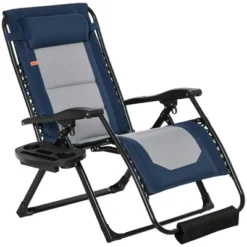 Outsunny Zero Gravity Lounger Chair, Folding Reclining Patio Chair With Cup Holder, Headrest, Footrest, For Poolside, Camping -Outsunny GUEST 0684c2af 0ede 4191 8d05 cba439dfaf43