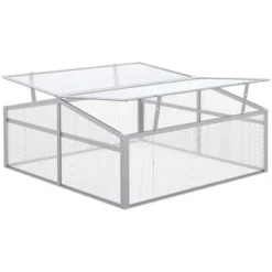 Outsunny 39" Aluminum Vented Cold Frame Mini Greenhouse Kit With Adjustable Roof, Polycarbonate Panels, & Strong Design -Outsunny GUEST 09d2d46a 8637 4444 a139 7660f85323ac