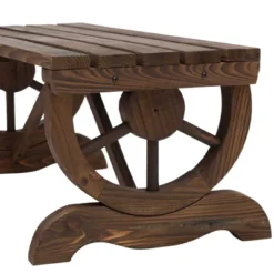 Outsunny 2-Person Garden Bench Outdoor Wagon Wheel Porch Bench For Backyard, Patio, Garden -Outsunny GUEST 0a18b5c5 a0e9 4250 9d90 e0664bd9e93d