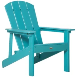 Outsunny Plastic Adirondack Chair, Outdoor Fire Pit Seating HDPE Lounger Chair With High Back And Wide Seat For Patio, Backyard, Garden -Outsunny GUEST 0adc0908 7428 4ddd 99c3 3230fe498585