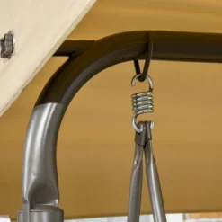 Outsunny 3-Seat Patio Swing Chair, Outdoor Canopy Swing Glider With Cushion, Adjustable Shade, And Slatted Design, For Porch, Garden, Poolside, Beige -Outsunny GUEST 0be93b4f c17d 411a bdc7 06db29cf87bb