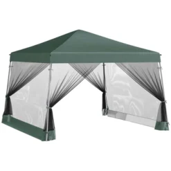 Outsunny 12' X 12' Pop Up Canopy, Foldable Canopy Tent With Carrying Bag, Mesh Sidewalls And 3-Level Adjustable Height For Outdoor, Garden, Patio, Party -Outsunny GUEST 0c1bf56e 462b 4e44 a740 42394f537da4