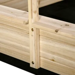 Outsunny Kids Wooden Sandbox, Covered Children Sand Playset Outdoor, W/ Adjustable Canopy Shade, Bottom Liner, Seat, Aged 3-8 Years Old, Natural -Outsunny GUEST 0f6136c0 078c 45ac adfb 81b408eef3e7