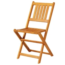 Outsunny Bistro Table And Chairs Set Of 2, Acacia Wood Patio Table, Wooden Folding Chairs, Varnished, 3 Piece Outdoor Furniture Set, Slatted, Teak -Outsunny GUEST 113ec743 fa86 4bf7 ad7e e1d2630f80e3