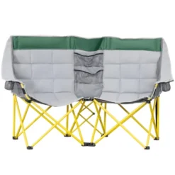 Outsunny Double Seat Camping Chair Folding Lawn Loveseat W/ Storage Pocket & Cup Holder, Bag For Outdoor, Beach, Picnic, Hiking, Travel -Outsunny GUEST 13b5b651 4658 4749 a084 803870e42602