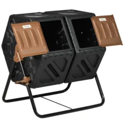 Outsunny Rotating Composter, 34.5 Gallon Dual Chamber Compost Bin With Ventilation Openings And Steel Legs -Outsunny GUEST 1787cd62 d5ba 4e61 a68d 8e44cd6b2a70
