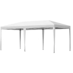 Outsunny 10' X 20' Pop Up Canopy With Sturdy Frame, UV Fighting Roof, Carry Bag For Patio, Backyard, Beach, Garden, White -Outsunny GUEST 18fa6a10 d6a5 4794 ae08 cf51c03406c2