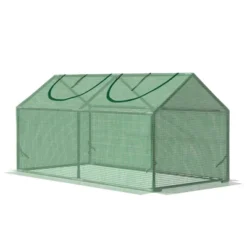 Outsunny Outdoor 3.9' X 2' X 2' Portable Mini Greenhouse, Small Greenhouse With PE Cover, Roll-up Zippered Windows For Indoor, Outdoor Garden, Green -Outsunny GUEST 1ac9d1e2 c3ea 4807 921f 4bfbe161f2f7