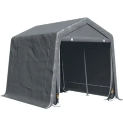 Outsunny Garden Storage Tent, Heavy Duty Bike Shed, Patio Storage Shelter W/ Metal Frame And Double Zipper Doors, Dark Grey -Outsunny GUEST 1acc9a10 626c 4616 a6c9 3ba14d0221f5
