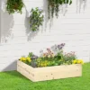 Outsunny 46'' X 46'' Wooden Raised Garden Bed, Elevated Planter Box For Backyard, Patio To Grow Vegetables, Herbs, And Flowers