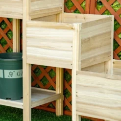 Outsunny 49'' X 18'' X 43'' 3-Tier Raised Garden Bed W/ Storage Shelf, Wood Raised Garden Boxes, Freestanding Wooden Plant Stand -Outsunny GUEST 1ca0770e cf99 4fa5 9ef9 d75390fddcf9