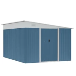 Outsunny 11' X 9' Steel Garden Storage Shed Outdoor Metal Lean To Tool House With Double Sliding Lockable Doors & 2 Air Vents -Outsunny GUEST 1ca7ccd4 8956 415c 895a e6de86d3fa3a