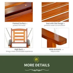 Outsunny Hanging Porch Swing Outdoor Patio Swing Chair With Pine Wood Frame And Wide Backrest For Patio And Yard -Outsunny GUEST 1f61810d 329f 4fa9 8f05 0ff753cd5d13