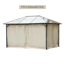 Outsunny 10' X 12' Universal Gazebo Sidewall Set With 4 Panels, 40 Hooks/C-Rings Included For Pergolas & Cabanas -Outsunny GUEST 1faf0628 62e2 4ccf 97c8 75fb14aa8f5c