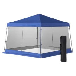 Outsunny 12' X 12' Pop Up Canopy, Foldable Canopy Tent With Carrying Bag, Mesh Sidewalls And 3-Level Adjustable Height For Outdoor, Garden, Patio, Party -Outsunny GUEST 2050aabf 2299 4fad 9f32 d6110f68a72c