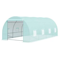 Outsunny 20' X 10' X 7' Walk-In Tunnel Greenhouse Garden Warm House Large Hot House Kit With 8 Roll-up Windows & Roll Up Door, Steel Frame -Outsunny GUEST 22aa79e2 cbfe 4b91 91d3 23ef7e6b9ddb