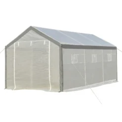 Outsunny 20' X 10' X 9' Walk-In Greenhouse, Outdoor Gardening Canopy With 6 Roll-up Windows, 2 Zippered Doors & Weather Cover -Outsunny GUEST 24c46e25 571b 434b 9905 da3eea83cc67