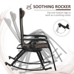 Outsunny Outdoor Rocking Chairs, Foldable Reclining Zero Gravity Lounge Rocker W/ Pillow, Cup & Phone Holder, Combo Design W/ Folding Legs, Brown -Outsunny GUEST 2ca3f167 05ba 40b0 b786 8b0510d01e5a