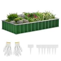 Outsunny 69'' X 36'' Galvanized Raised Garden Bed, DIY Large Planter For Outdoor Plants, No Bottom W/ A Pairs Of Glove For Backyard, Patio To Grow Vegetables, Herbs, And Flowers -Outsunny GUEST 2cd3b3ac 0d42 445b 80d7 5bd5fbbadfd0