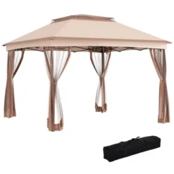 Outsunny 11' X 11' Pop Up Gazebo Outdoor Canopy Shelter With 2-Tier Soft Top, And Removable Zipper Netting, Event Tent With Large Shade, And Storage Bag For Patio, Backyard, Garden -Outsunny GUEST 2e79a465 8267 4b44 96e3 51a2109ab789