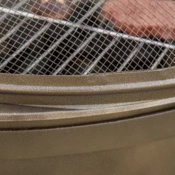 Outsunny 37" Outdoor Fire Pit Grill, Portable Steel Wood Burning Bowl, Cooking Grate, Poker, Spark Screen Lid For Patio, Backyard, BBQ, Bronze Colored -Outsunny GUEST 3069f5d3 27da 4104 a9c5 499d3f112ddb