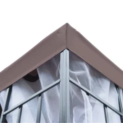 Outsunny 10'x10' Outdoor Gazebo, Double Tiered Canopy Tent With Mosquito Netting, And Steel Frame For Patio, Backyards And Parties, Coffee -Outsunny GUEST 31557461 7f8a 4359 b866 a09d7b192bdc