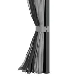 Outsunny 10' X 10' Metal Hardtop Gazebo With Mesh Sidewalls & Curtains, Double Roof Pavilion For Patio, Backyard, Deck, Porch, Gray -Outsunny GUEST 31cbd138 a6fb 43c7 9d2d 71d6350b60ae