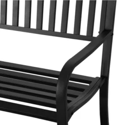 Outsunny 50" Garden Park Bench, Slatted Steel Outdoor Decorative Loveseat For Patio Lawn -Outsunny GUEST 3250718d 4b7e 41fa 8a0a bfa5c3f7dcbf