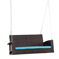 Outsunny 2-Person Wicker Hanging Porch Swing Bench Outdoor Chair With Cushions -Outsunny GUEST 329c1d21 d5f6 4992 9db4 a73d8d224ca6