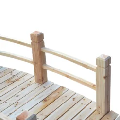 Outsunny 5 Ft Wooden Garden Bridge Arc Footbridge With Railings For Your Backyard, Natural Wood -Outsunny GUEST 34bdae55 1403 4e40 9de7 cda56943f97f