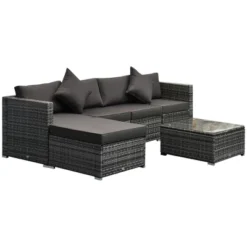 Outsunny 6 Pieces Outdoor PE Rattan Sofa Set, Sectional Conversation Wicker Patio Couch Furniture Set With Cushions And Coffee Table -Outsunny GUEST 35e8dedf bdc5 443a 8696 d862a26a7a3b