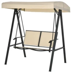 Outsunny 2-Person Patio Swings With Canopy, Outdoor Canopy Swing With Adjustable Shade, Breathable Mesh Seats And Steel Frame For Garden, Poolside, Backyard -Outsunny GUEST 36ea51f0 8ddb 48b2 9295 d0084d6a0ef6