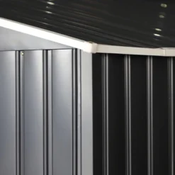 Outsunny 11' X 13' Metal Storage Shed Garden Tool House With Double Sliding Doors, 4 Air Vents For Backyard, Patio, Lawn Dark Gray -Outsunny GUEST 376fa4f2 c726 452e b230 3ab69ebb671d