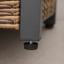 Outsunny 43in Outdoor Propane Gas Fire Pit Table, 50,000 BTU Auto-Ignition Wicker Gas Firepit With Glass Wind Guard, Blue Glass Rock, Brown -Outsunny GUEST 3a829ade fb30 44df 9fe9 da69f393dc10