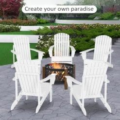 Outsunny Wooden Adirondack Chair Outdoor Classic Lounge Chair With Ergonomic Design & A Built-In Cup Holder For Patio Deck Backyard Fire Pit -Outsunny GUEST 3adbff7d 95af 4913 9cd5 c783430cb51d