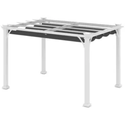 Outsunny 13' X 10' Wood Pergola Gazebo, Sun Shade Shelter With Retractable Canopy, For Garden, Patio, Backyard, Deck -Outsunny GUEST 3bf0c60d 16af 46dc bf7a c03977174475