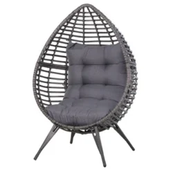 Outsunny Patio Wicker Lounge Chair With Soft Cushion, Outdoor/Indoor PE Rattan Egg Teardrop Cuddle Chair With Height Adjustable Knob For Backyard Garden Lawn Living Room 16 Outsunny Patio Wicker Lounge Chair With Soft Cushion, Outdoor/Indoor PE Rattan Egg Teardrop Cuddle Chair With Height Adjustable Knob For Backyard Garden Lawn Living Room -Outsunny GUEST 3e507e42 3cf6 4491 99c1 2c7ccbfdedc8