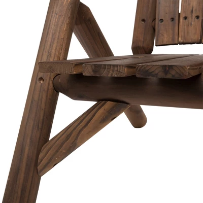 Outsunny Wood Adirondack Patio Chair Bench With Center Coffee Table, Perfect For Lounging And Relaxing Outdoors 5 Outsunny Wood Adirondack Patio Chair Bench With Center Coffee Table, Perfect For Lounging And Relaxing Outdoors - Image 5