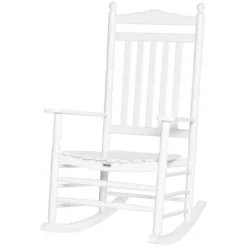 Outsunny Traditional Wooden High-Back Rocking Chair For Porch, Indoor/Outdoor -Outsunny GUEST 42706f37 a625 42bf 8919 7324ade7bf63