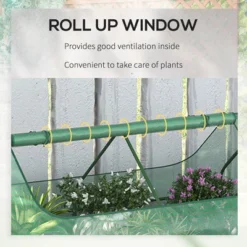 Outsunny Raised Garden Bed With Mini Greenhouse, Steel Outdoor Planter Box With Plastic Cover, Roll Up Window, Dual Use, 73" X 38" X 36" -Outsunny GUEST 4322b8d5 c7e8 48c9 825e 156a99ad34e2