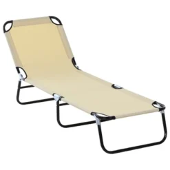 Outsunny Portable Outdoor Sun Lounger, Lightweight Folding Chaise Lounge Chair W/ 5-Position Adjustable Backrest For Beach, Poolside And Patio -Outsunny GUEST 43c1564b f328 42c8 bd91 c3537393c255