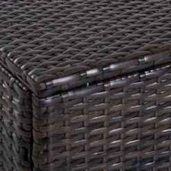 Outsunny 2 Pc 20" Outdoor PE Rattan Wicker Ottoman, Fade-Resistant Patio Footrest With Soft Cushion, Steel Frame, Dark Brown, White -Outsunny GUEST 43ed4aff 980e 4220 8d1b c2fcdee67818