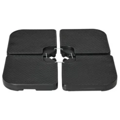 Outsunny 4-Piece 175lb Cantilever Patio Umbrella Base Weights For Offset Hanging Umbrella, Fasteners, HDPE Water Or Sand Filled Weights, Black -Outsunny GUEST 44d682d0 e783 4b75 ae44 4d9296ab2c4a