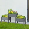 Outsunny 73" X 18" X 32" 3 Tier Raised Garden Bed W/ Three Elevated Planter Box, Freestanding Wooden Plant Stand For Vegetables, Herb And Flowers