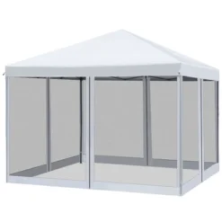 Outsunny 10' X 10' Heavy Duty Pop Up Canopy With Removable Mesh Sidewall Netting, Easy Setup Design, Outdoor Party Event With Storage Bag -Outsunny GUEST 45d3b391 6696 4846 b51e 994179dc7746