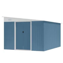 Outsunny 11' X 9' Steel Garden Storage Shed Outdoor Metal Lean To Tool House With Double Sliding Lockable Doors & 2 Air Vents -Outsunny GUEST 467161a5 94b5 4c0a 9466 02eae6200df9