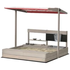 Outsunny Kids Sandbox With Canopy Adjustable, Wooden Sandbox Backyard Toy With Kitchen Playset, Outdoor Activity, Ages 3-7 -Outsunny GUEST 492949b8 c388 495c beb6 02ded5eefcea